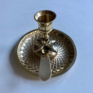 Victorian Brass Bow Chamberstick