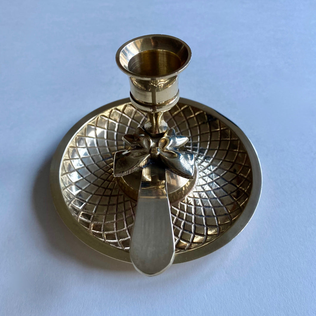 Victorian Brass Bow Chamberstick