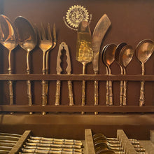 Load image into Gallery viewer, Brass Bamboo Cutlery Set
