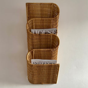 Wavy Wicker Magazine Rack