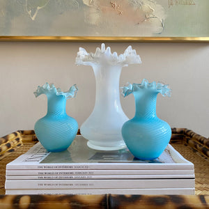 Blue & White Frill Vases