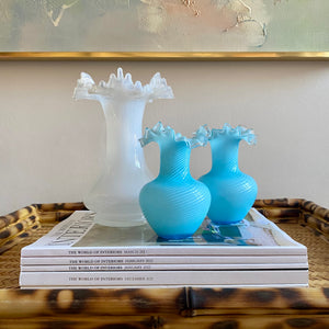 Blue & White Frill Vases