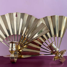 Load image into Gallery viewer, 1980s Brass Fan Sconces
