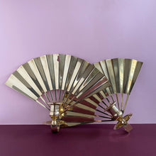 Load image into Gallery viewer, 1980s Brass Fan Sconces
